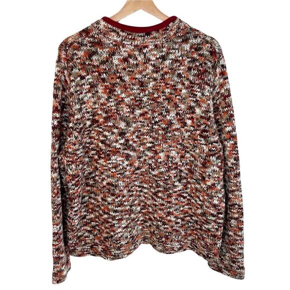 Woolrich Wool Blend Red Orange Knit Fleece Neck Sweater - Picture 6 of 8